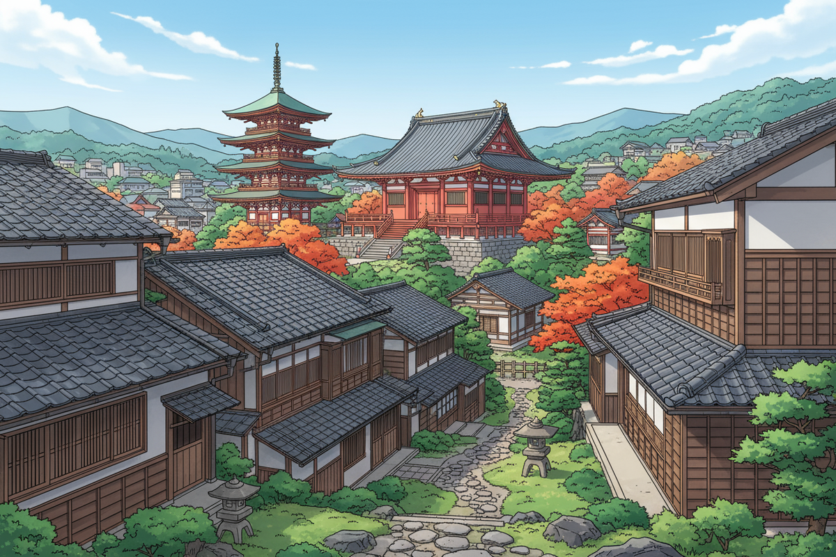 京都　建物　イラスト